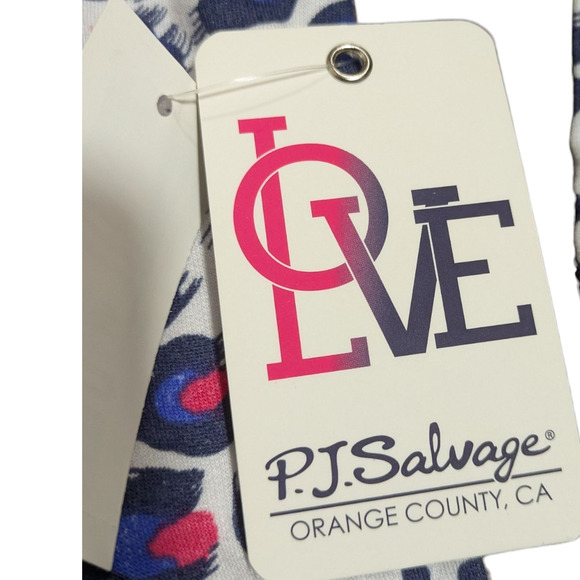 P.J. Salvage -Women's Top-Blue/ Red/ Black Peacock Feather-Leopard Print -Size2X - Picture 5 of 7